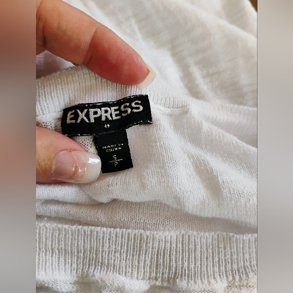 Express Women’s Blouse Size S – Lightweight White Casual AdjustableExpress whi - Picture 3 of 8